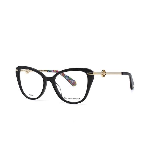 NEW KATE SPADE FLAVIA 807 BLACK/GOLD AUTHENTIC EYEGLASSES FRAME - Picture 1 of 10